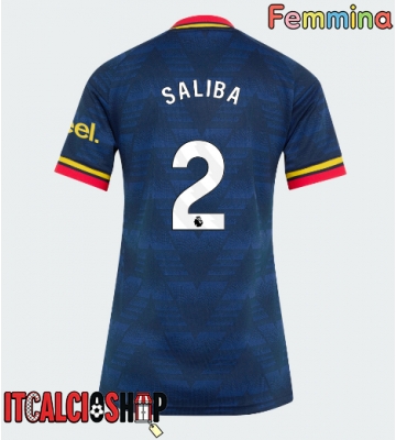 Arsenal William Saliba #2 Seconda Maglia Femmina 2026-27 Manica Corta